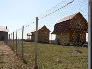 Забор из сетки рабицы в натяг с протяжкой арматуры 150 метров фото в Выксе